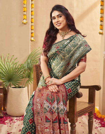 Green Silk Woven Banarasi Saree