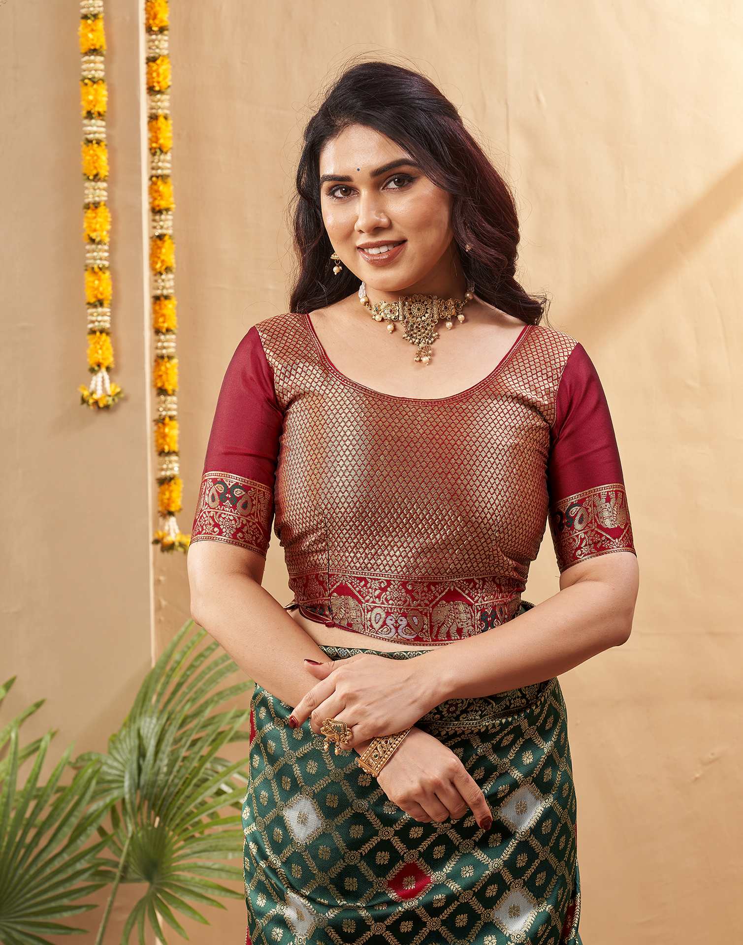 Green Silk Woven Banarasi Saree