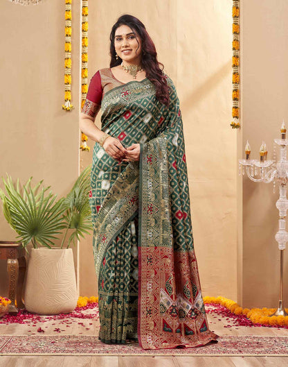 Green Silk Woven Banarasi Saree