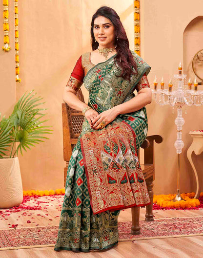 Green Silk Woven Banarasi Saree