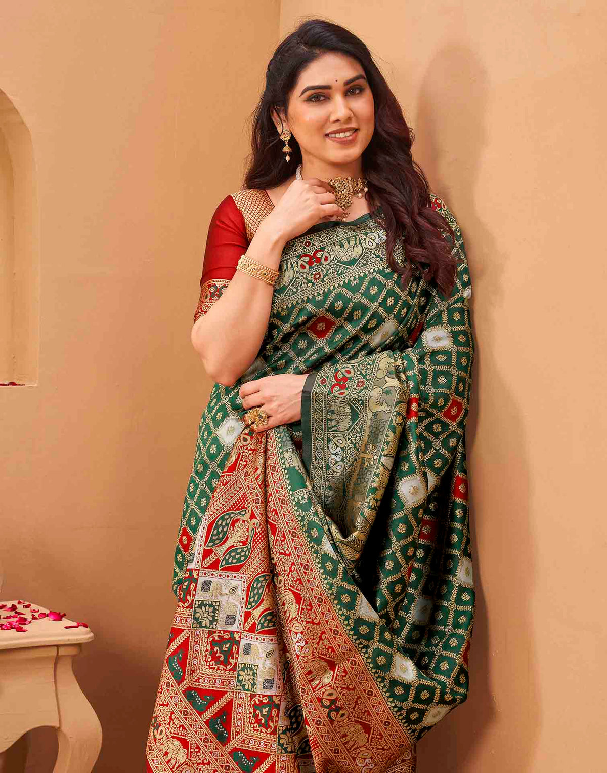 Green Silk Woven Banarasi Saree