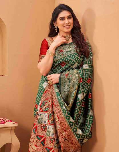 Green Silk Woven Banarasi Saree