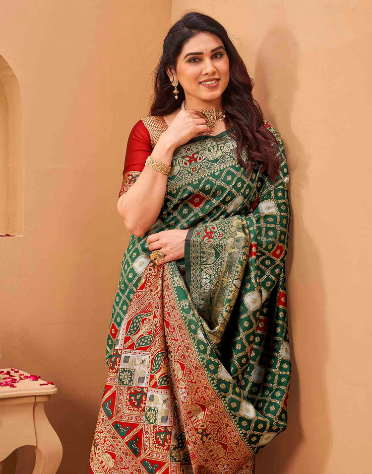Green Silk Woven Banarasi Saree