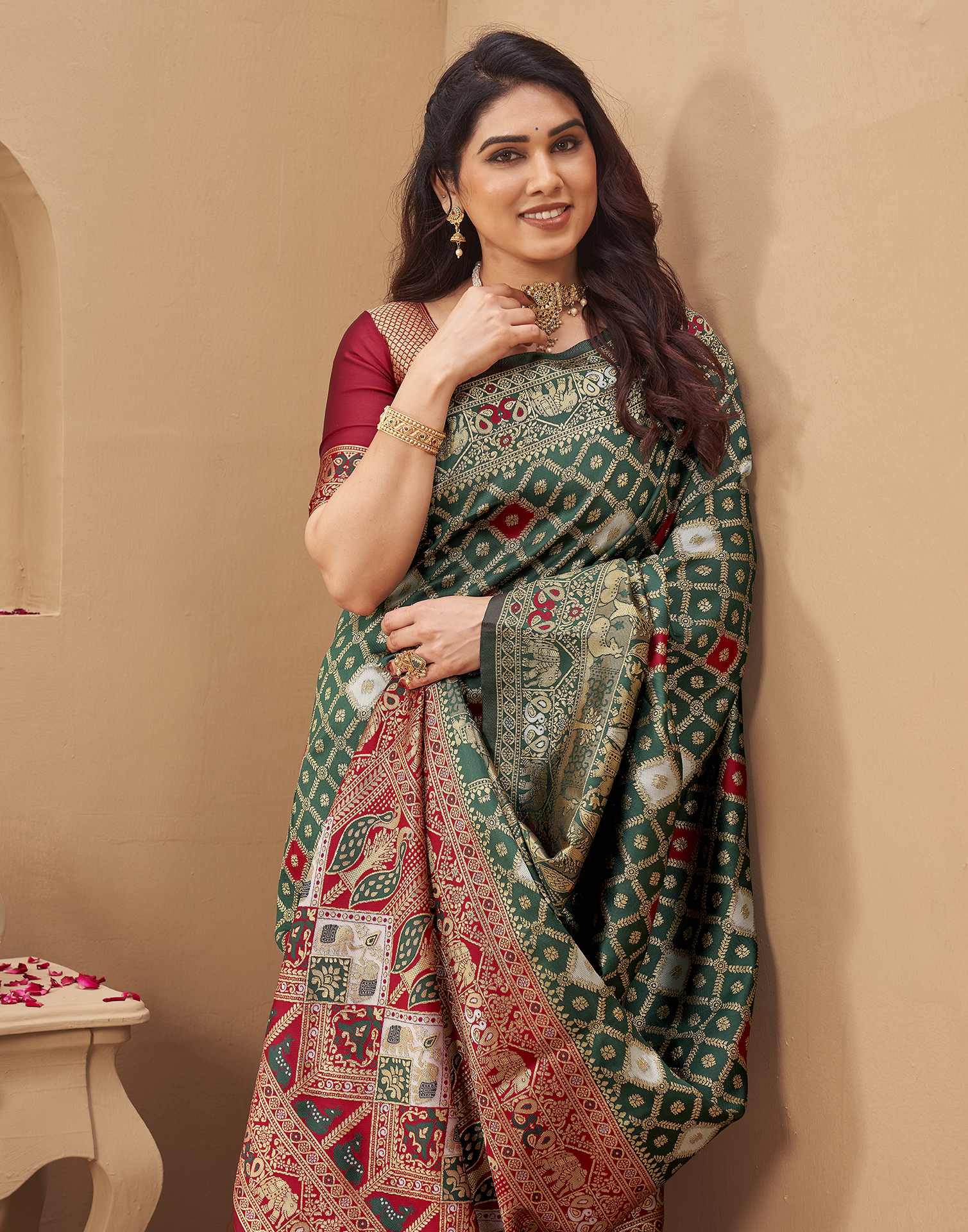 Green Silk Woven Banarasi Saree
