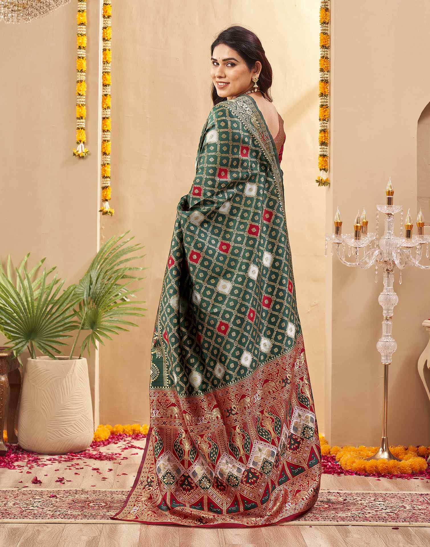 Green Silk Woven Banarasi Saree
