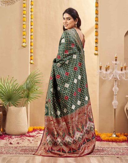 Green Silk Woven Banarasi Saree