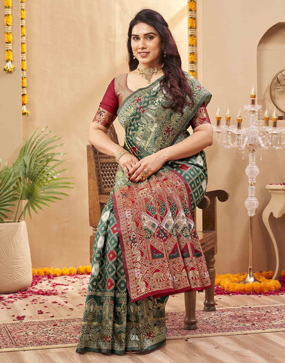 Green Silk Woven Banarasi Saree