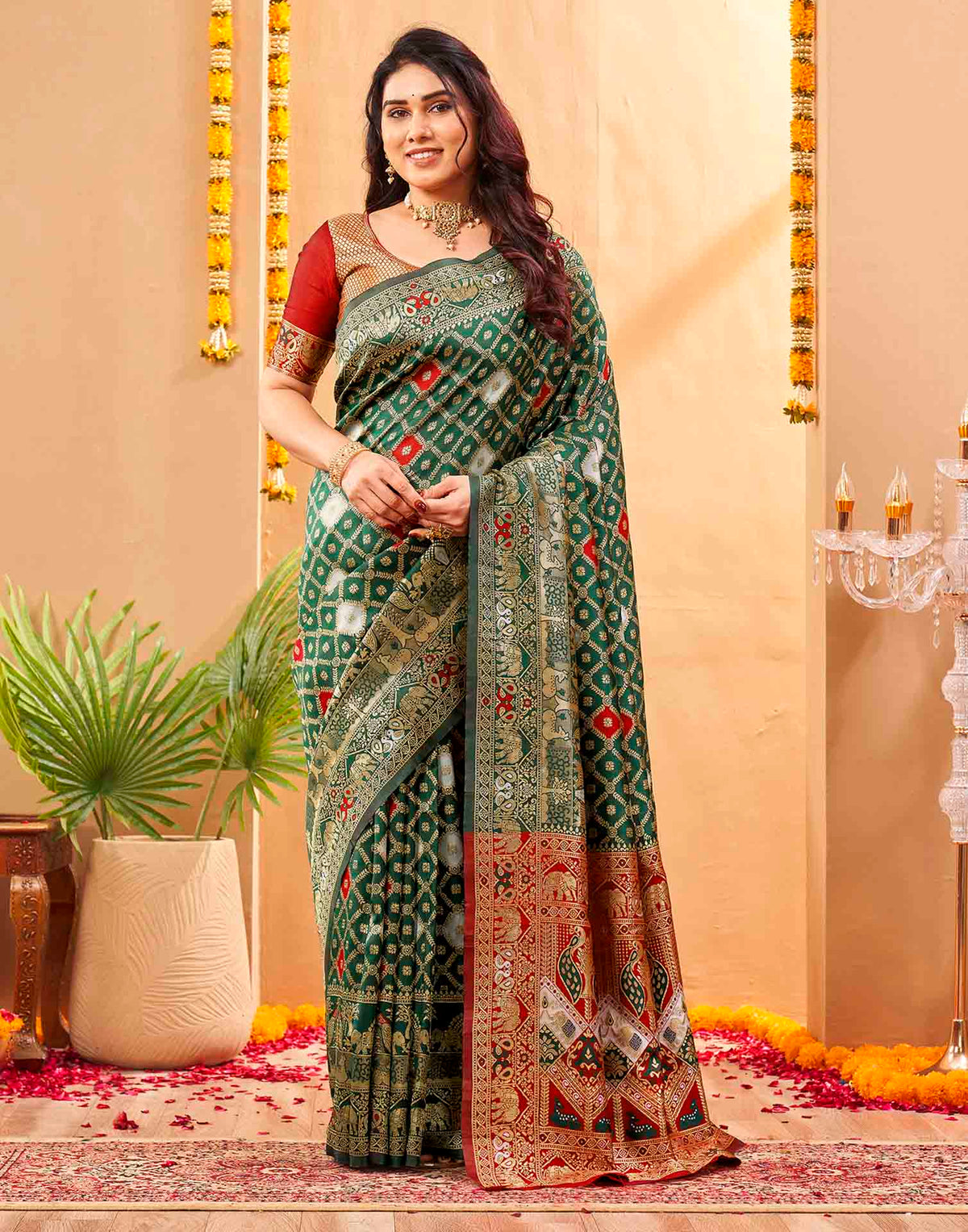 Green Silk Woven Banarasi Saree