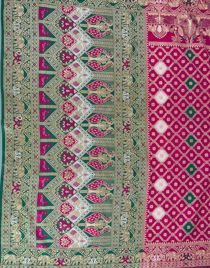 Pink Silk Woven Banarasi Saree