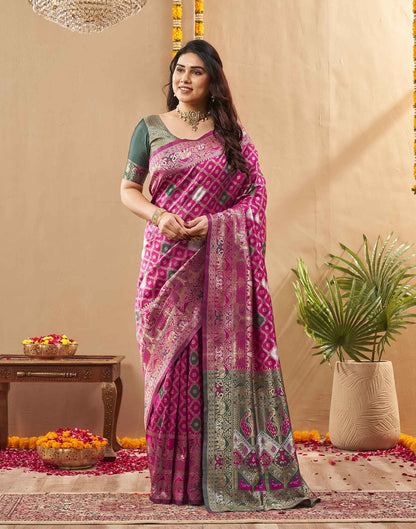 Royal Blue Silk Woven Banarasi Saree