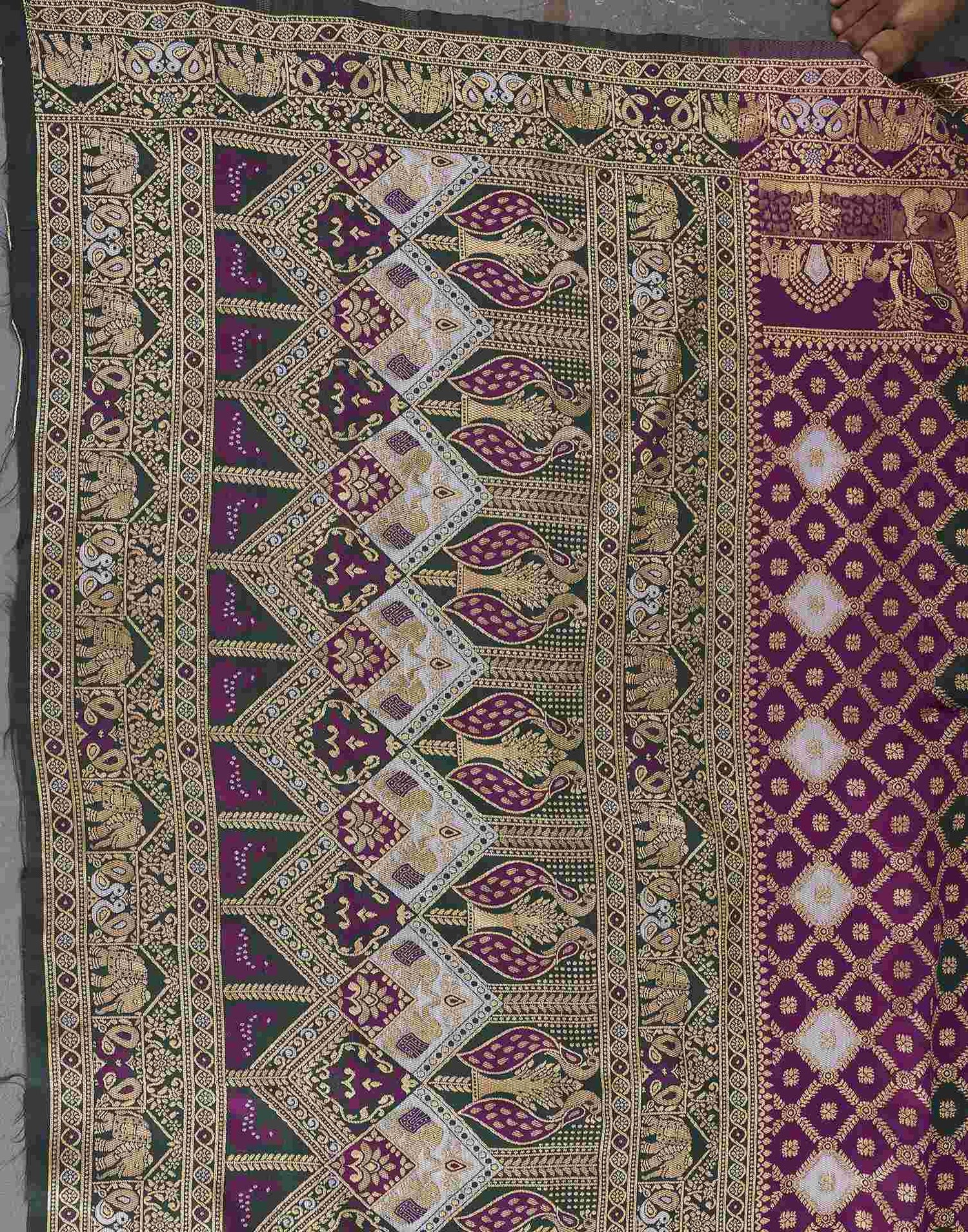 Purple Silk Woven Banarasi Saree