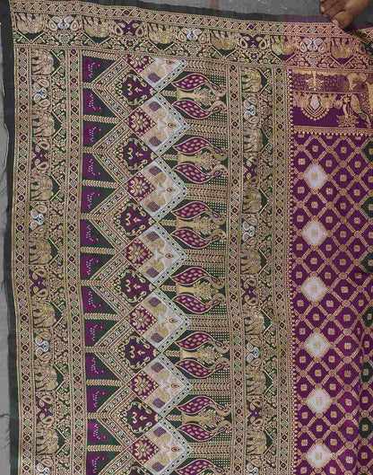 Purple Silk Woven Banarasi Saree