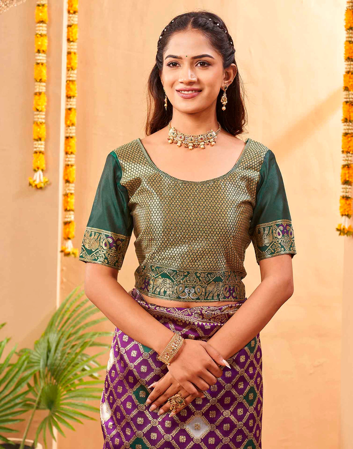 Purple Silk Woven Banarasi Saree