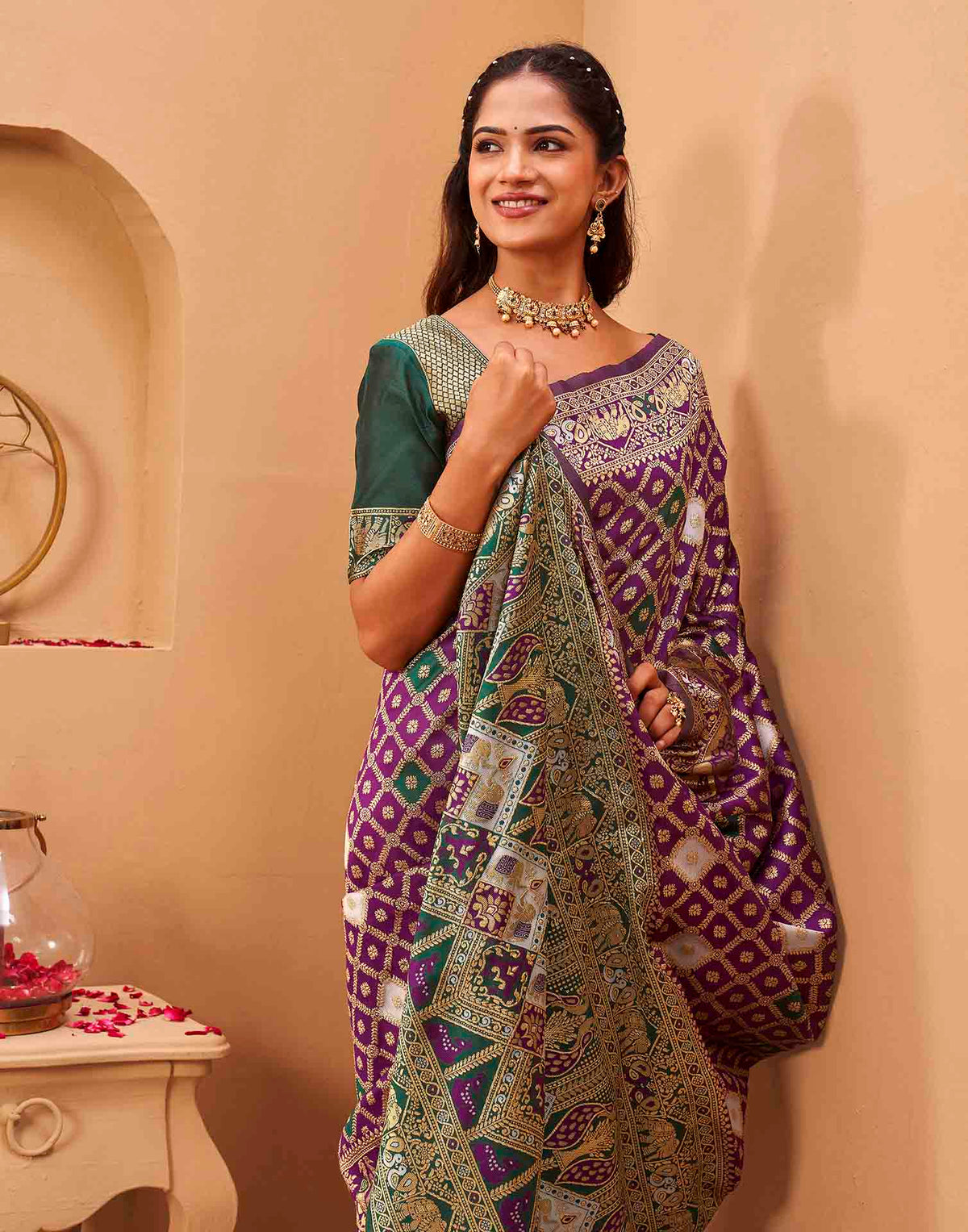 Purple Silk Woven Banarasi Saree