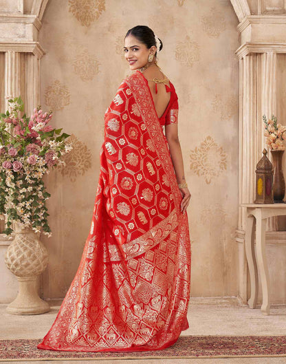 Red Silk Woven Banarasi Saree