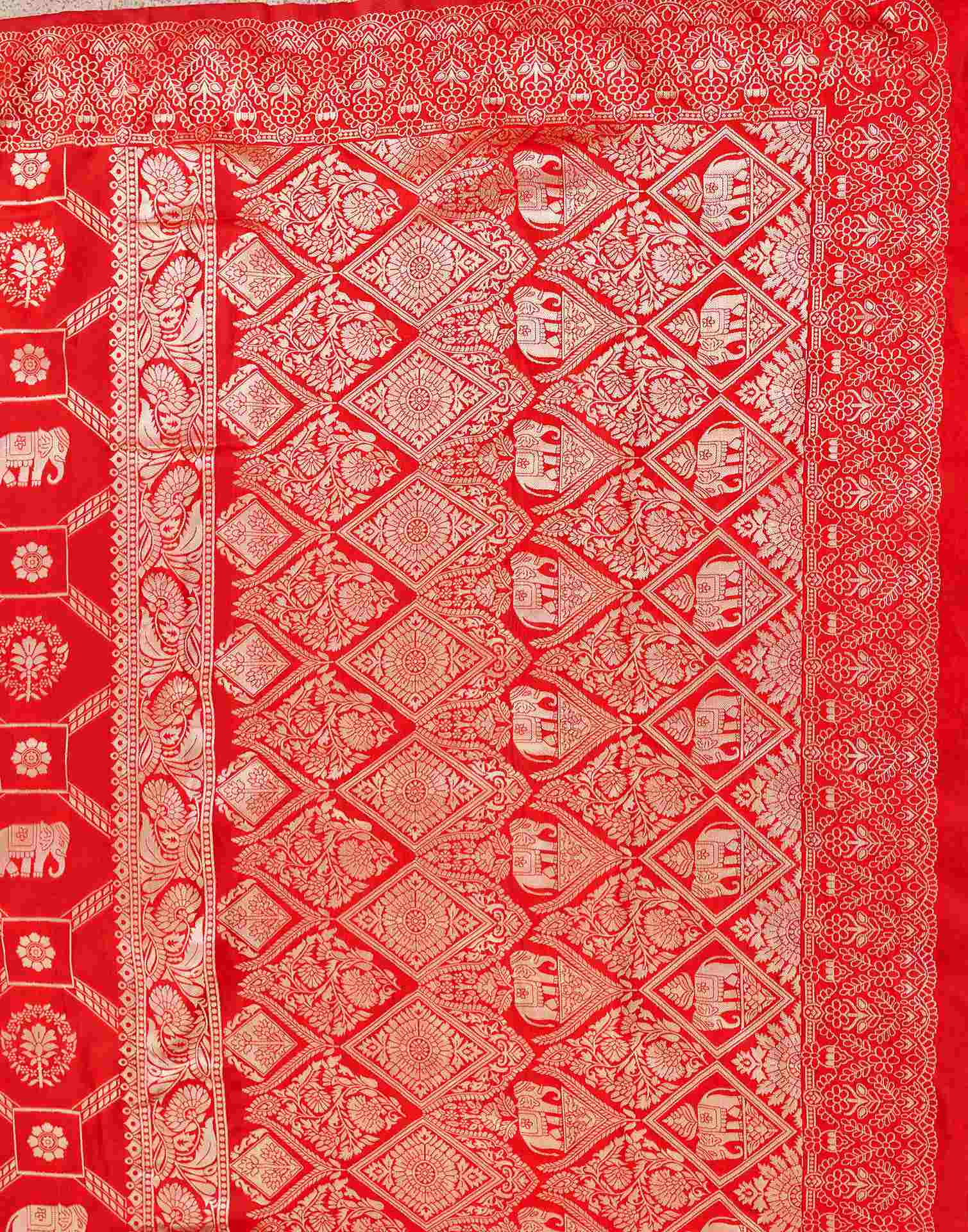 Red Silk Woven Banarasi Saree