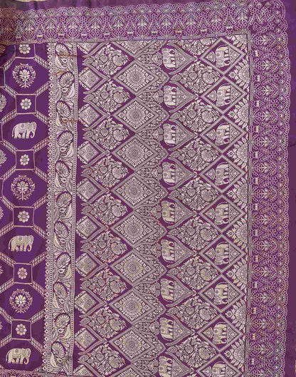 Purple Silk Woven Banarasi Saree