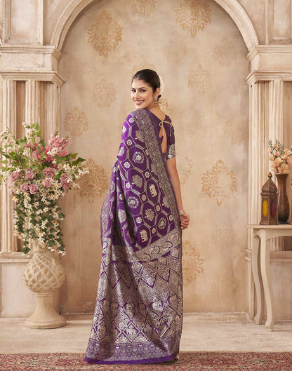 Purple Silk Woven Banarasi Saree