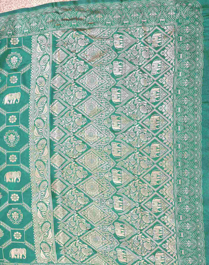 Turquoise Silk Woven Banarasi Saree