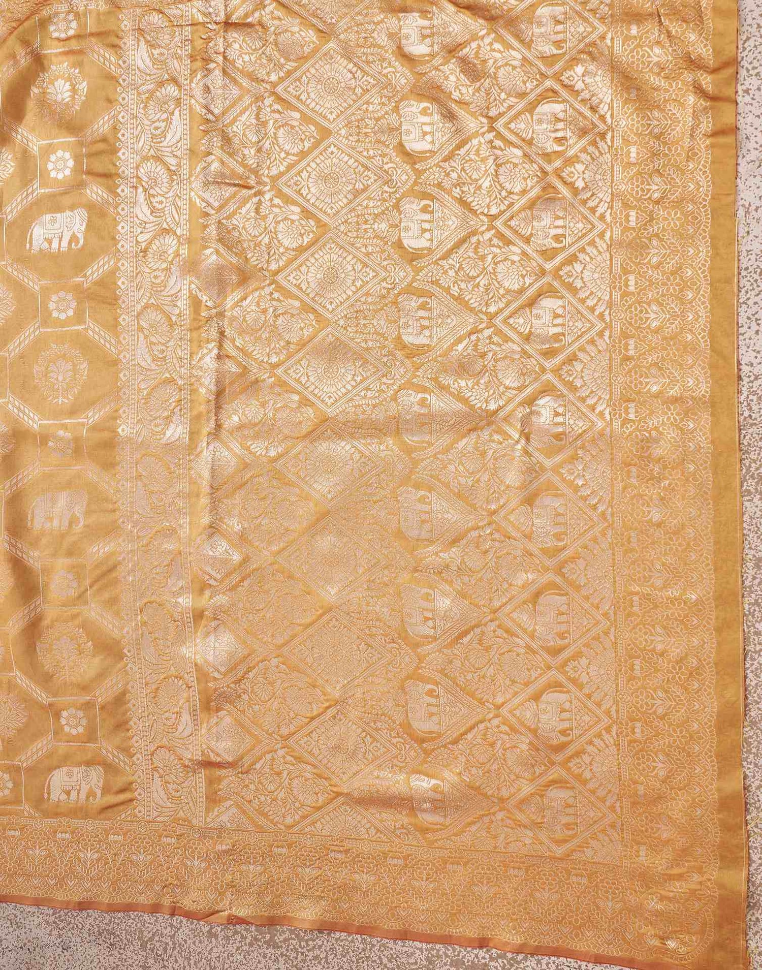 Turmeric Yellow Silk Woven Banarasi Saree