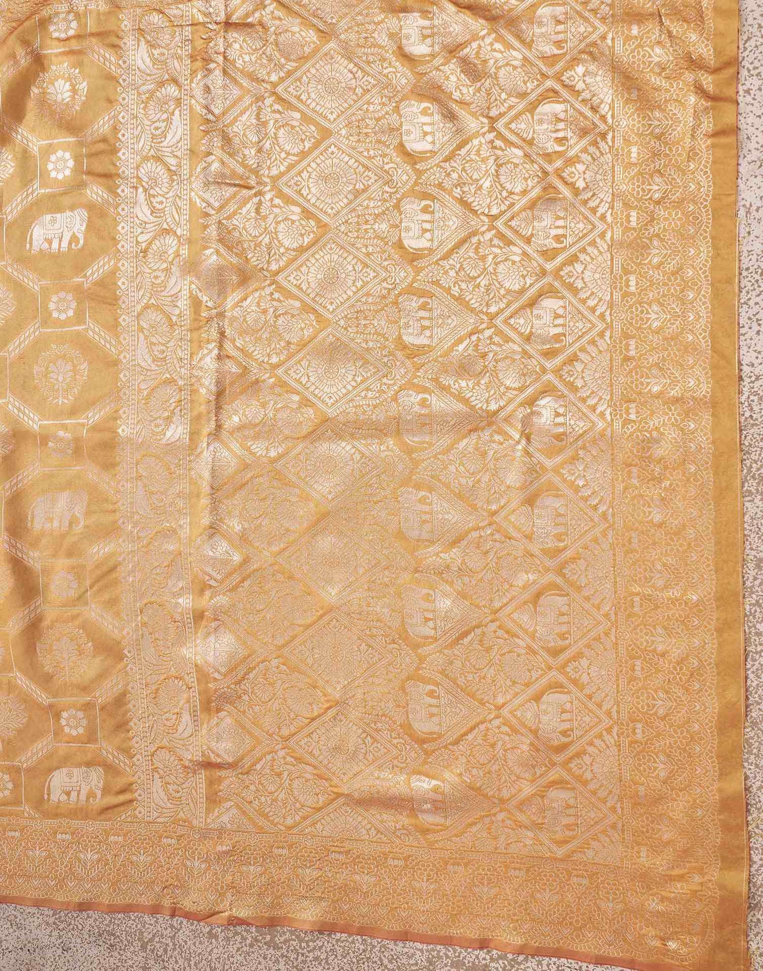 Turmeric Yellow Silk Woven Banarasi Saree