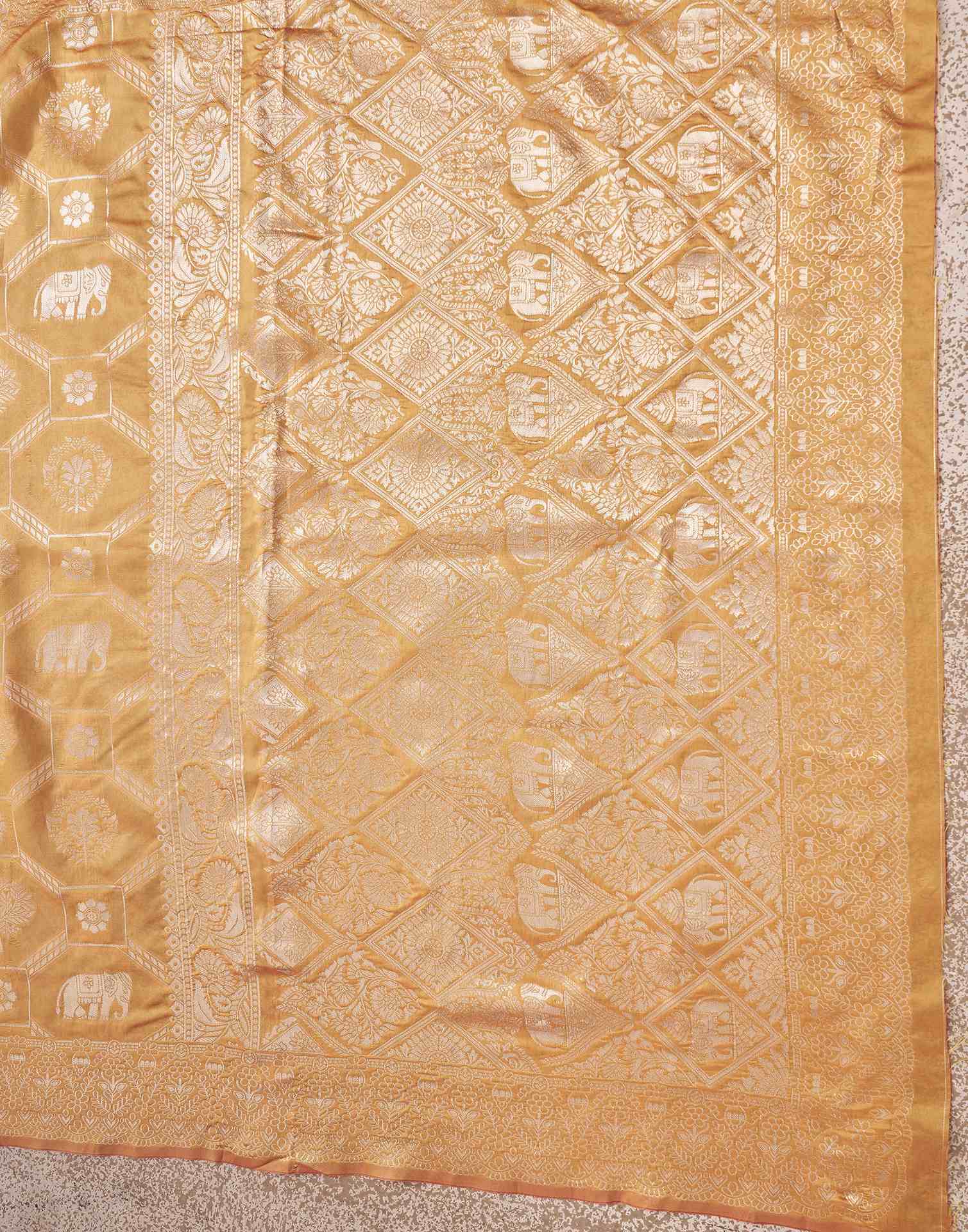 Turmeric Yellow Silk Woven Banarasi Saree