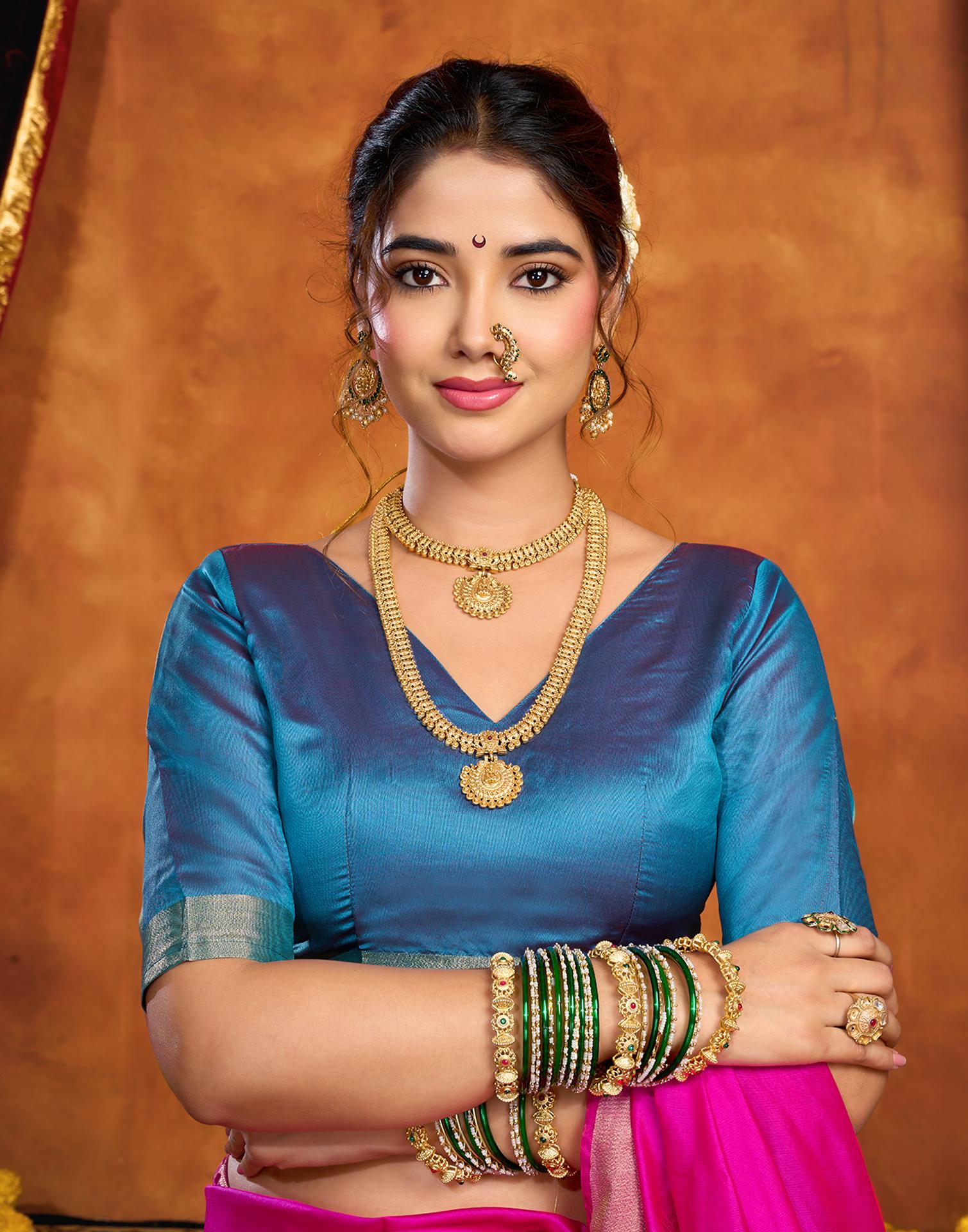 Magenta Silk Woven Paithani Saree