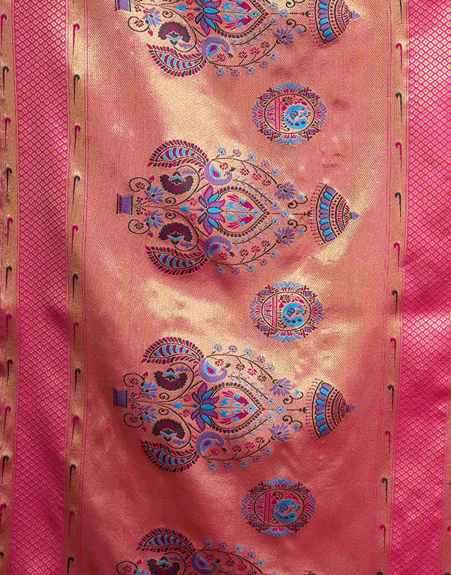 Magenta Silk Woven Paithani Saree