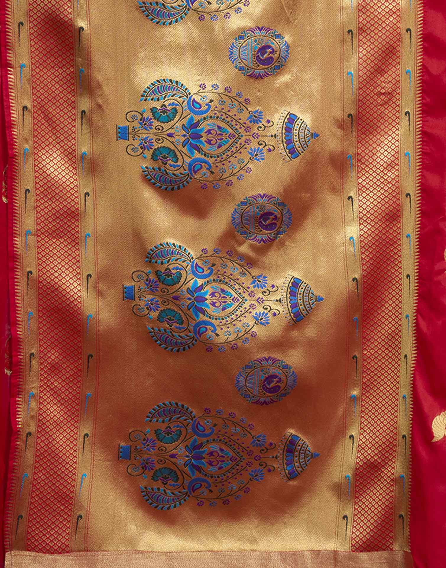 Red Silk Woven Paithani Saree
