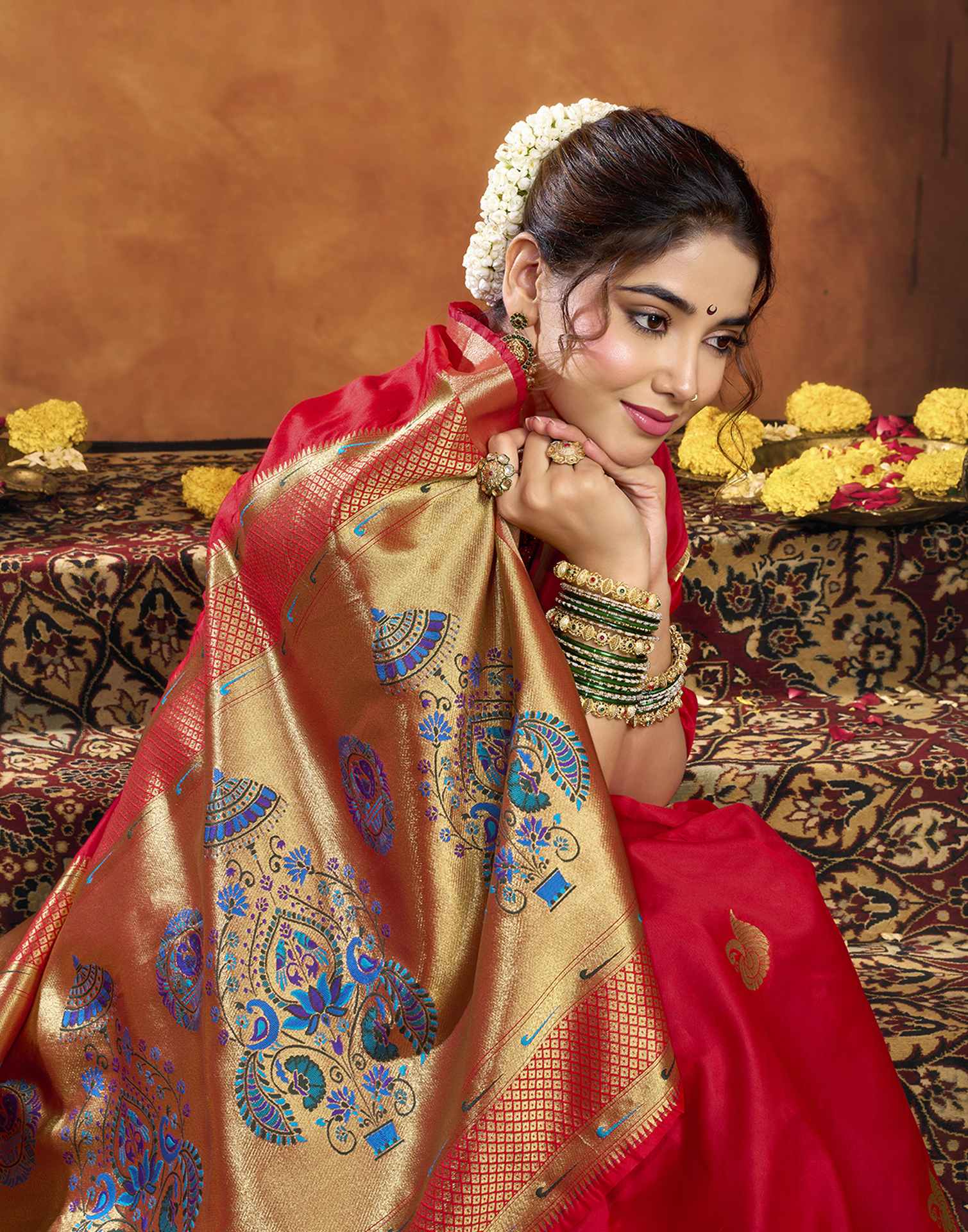 Red Silk Woven Paithani Saree