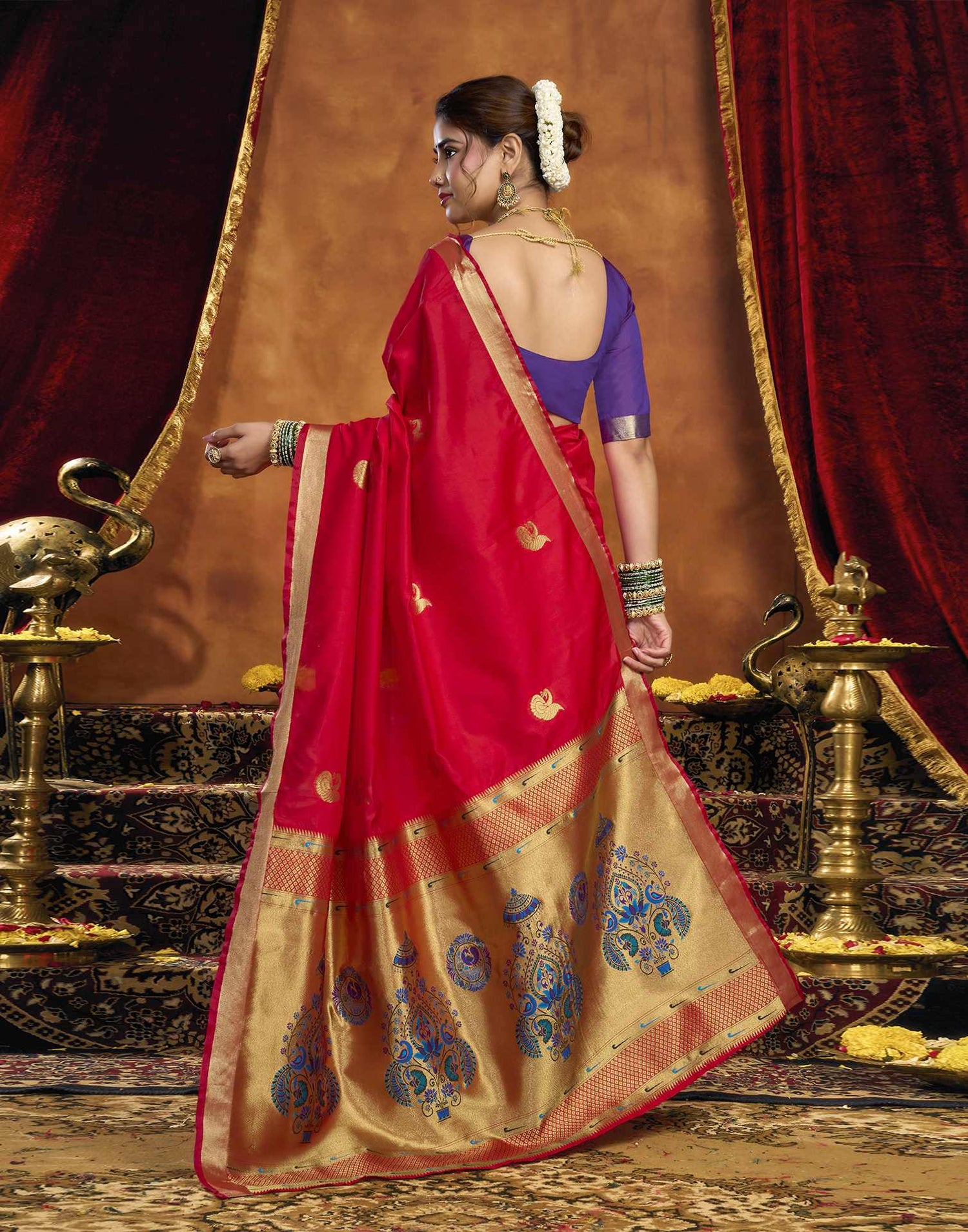 Red Silk Woven Paithani Saree