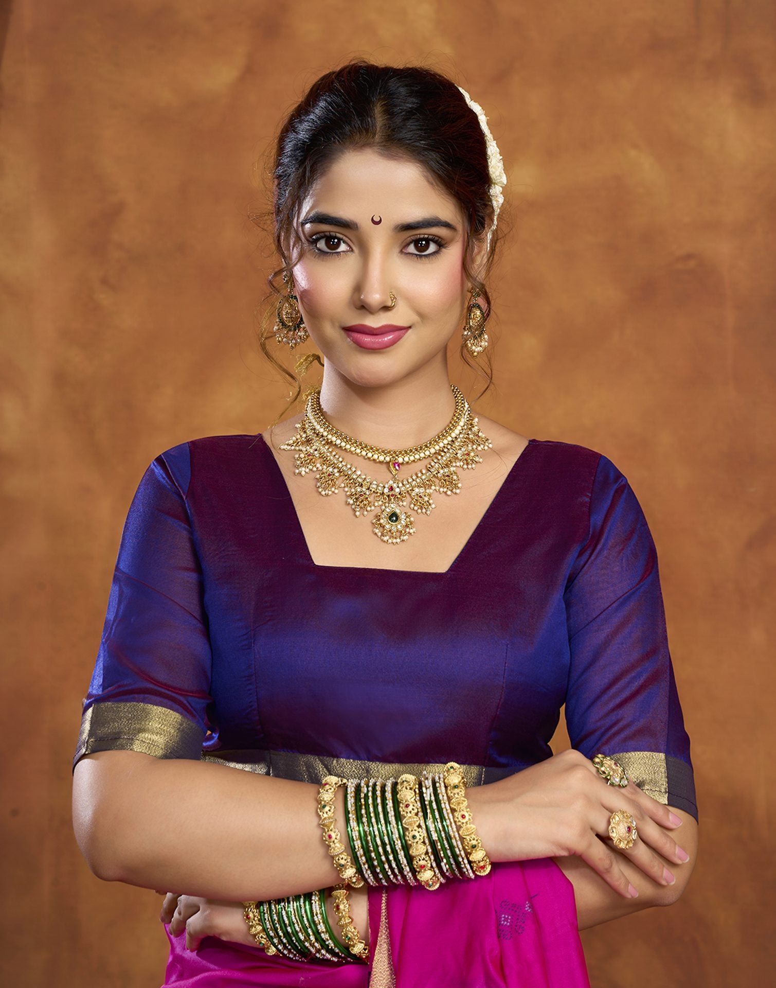Magenta Silk Woven Paithani Saree