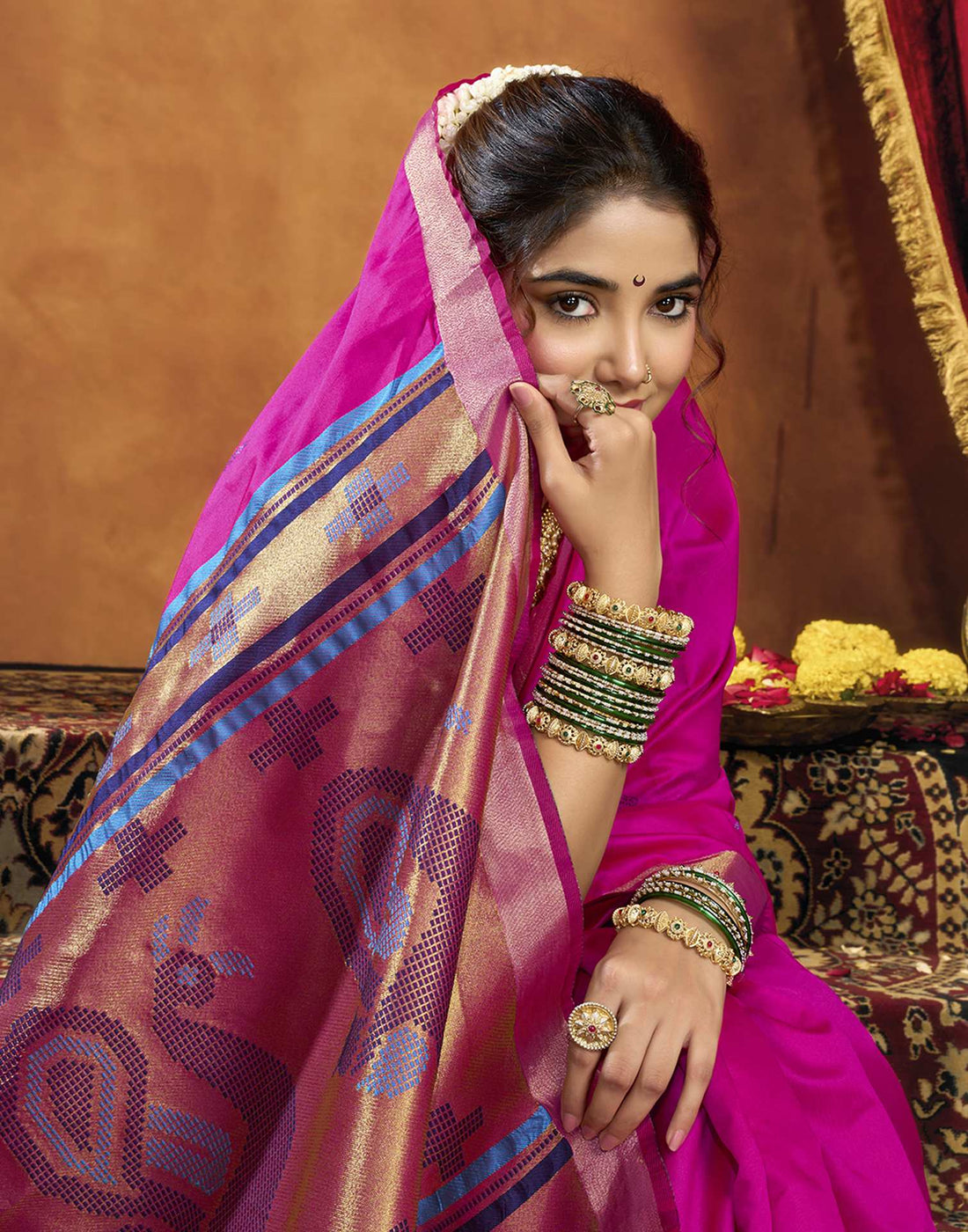 Magenta Silk Woven Paithani Saree