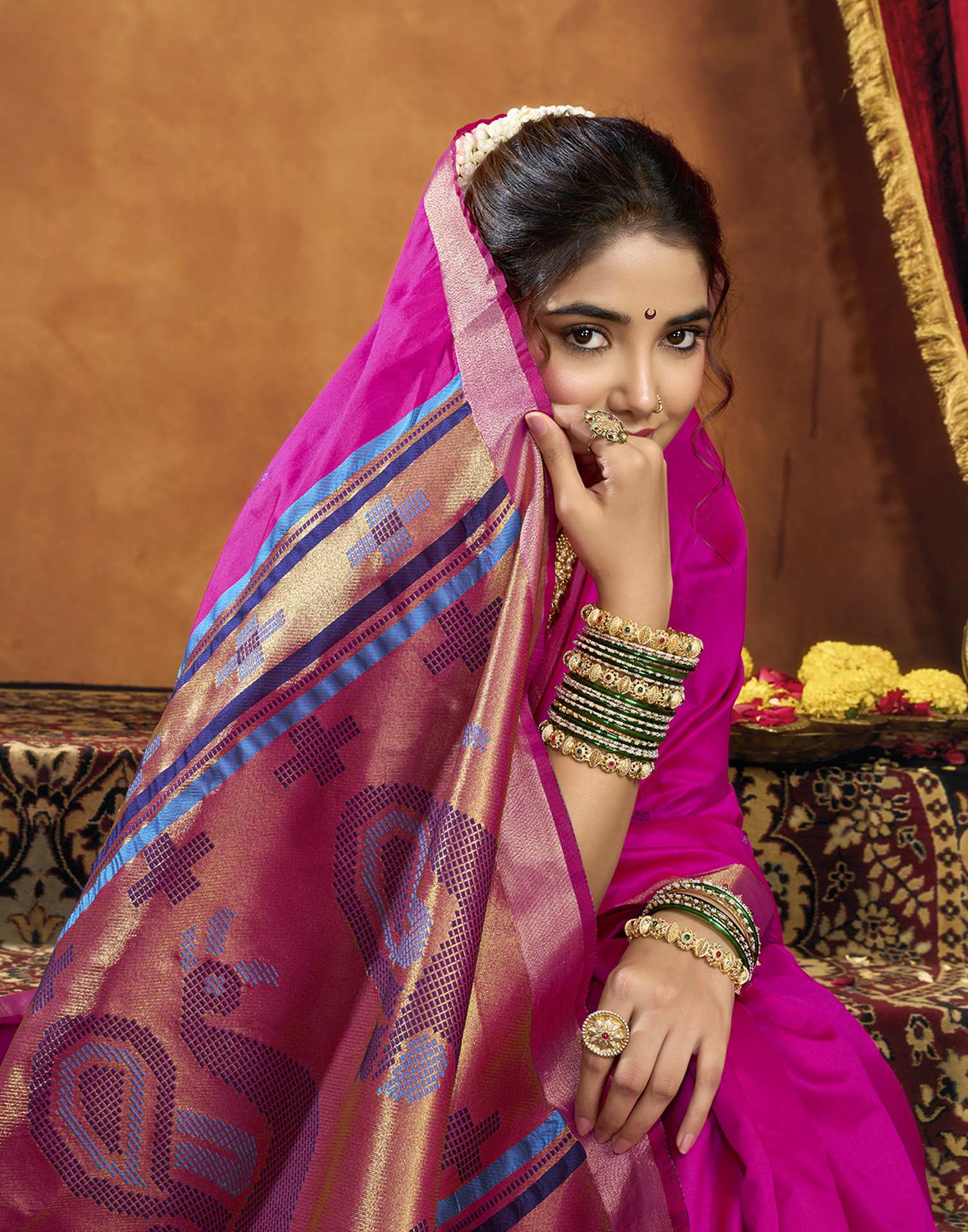 Magenta Silk Woven Paithani Saree