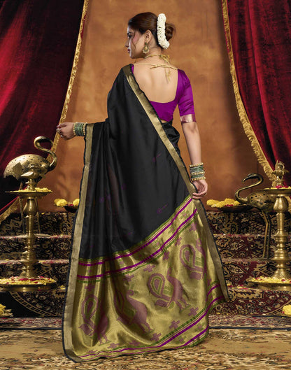 Black Silk Woven Paithani Saree