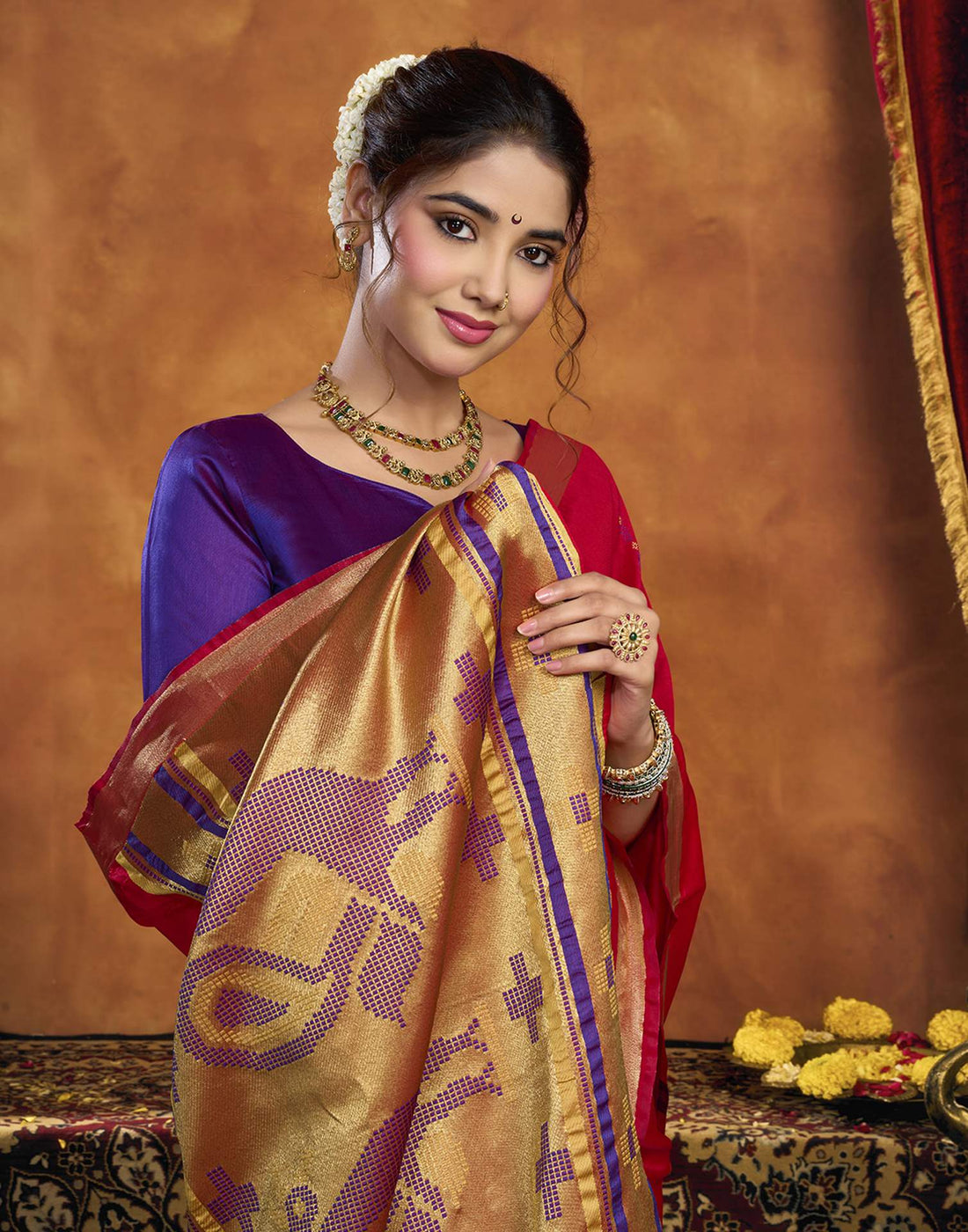 Red Silk Woven Paithani Saree