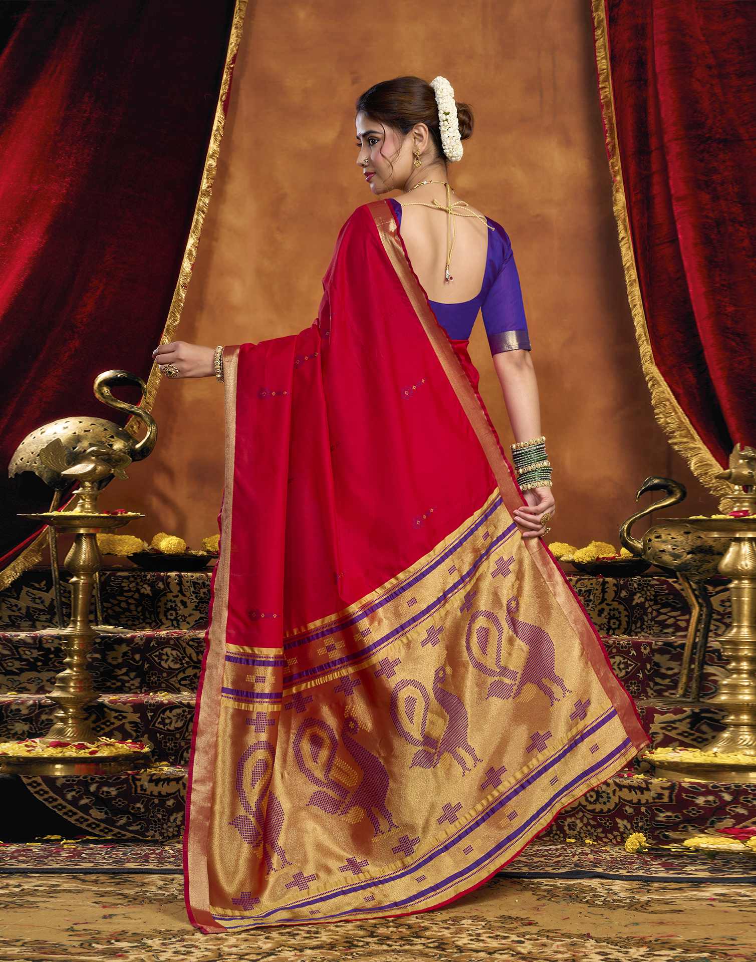 Red Silk Woven Paithani Saree
