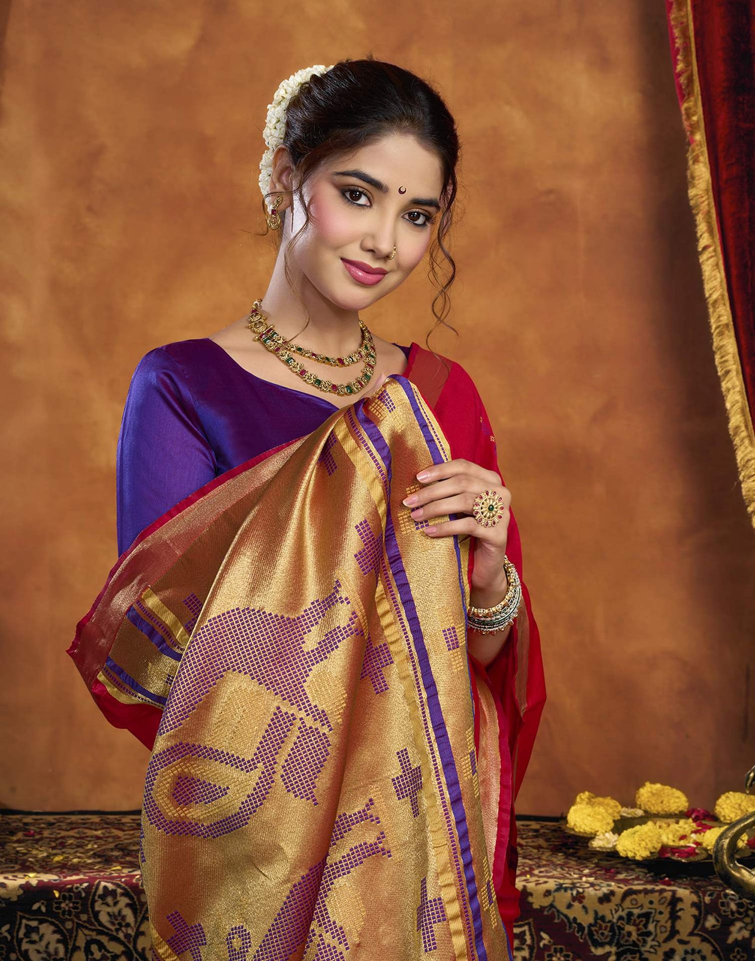 Red Silk Woven Paithani Saree
