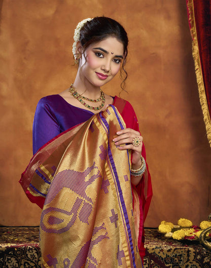 Red Silk Woven Paithani Saree