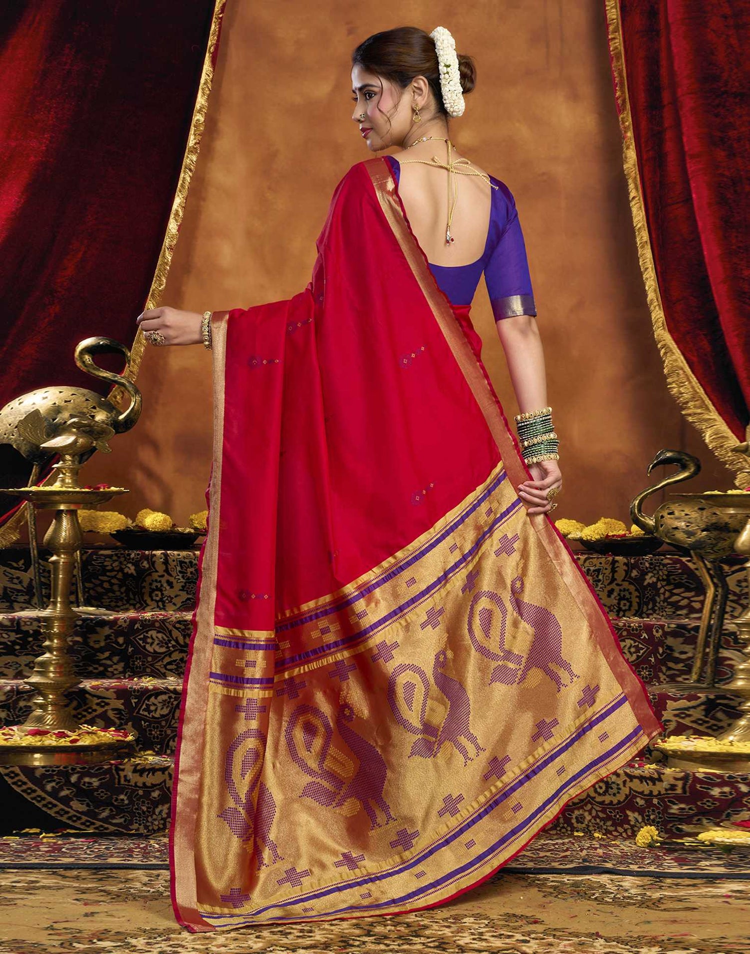 Red Silk Woven Paithani Saree