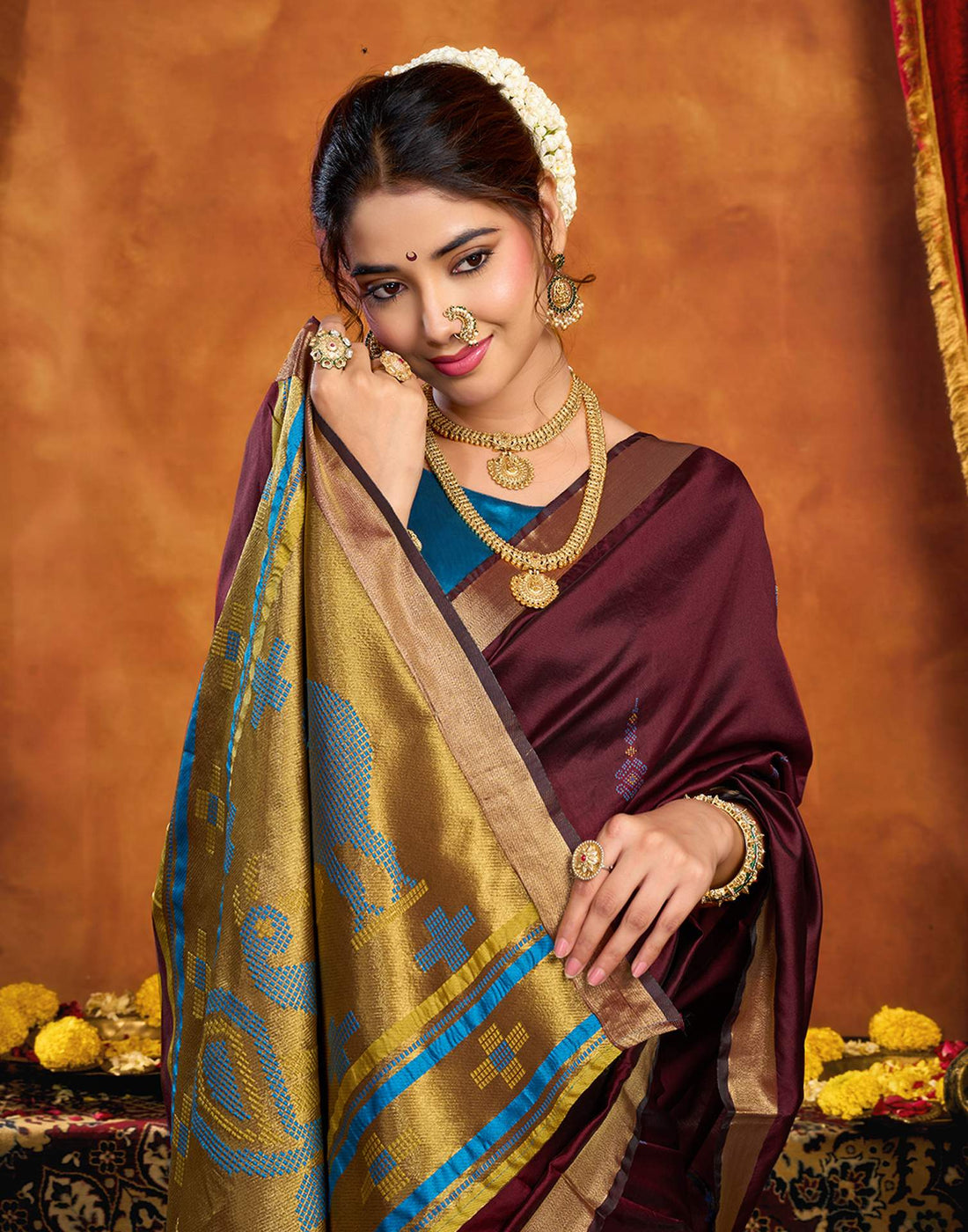 Maroon Silk Woven Paithani Saree