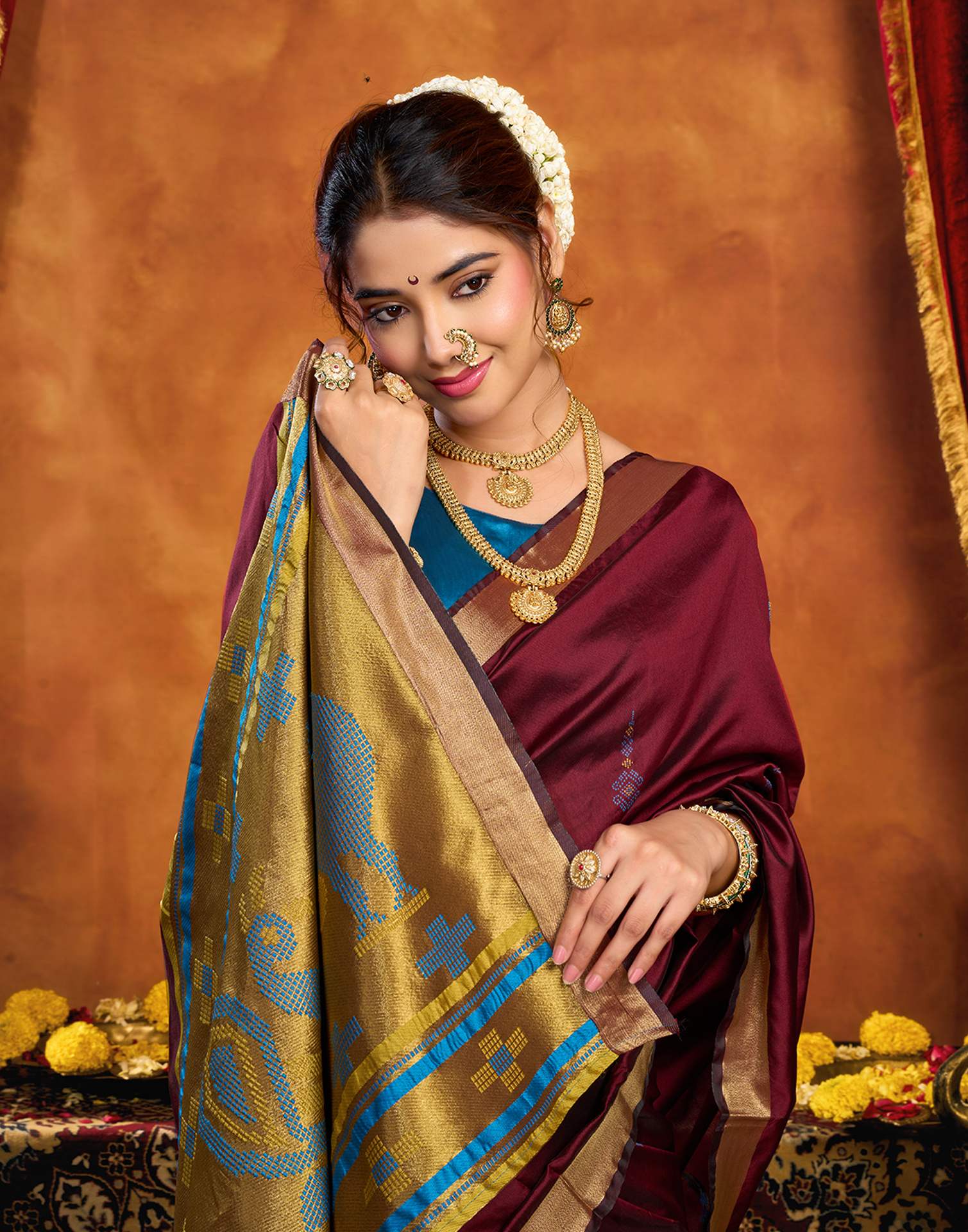 Maroon Silk Woven Paithani Saree