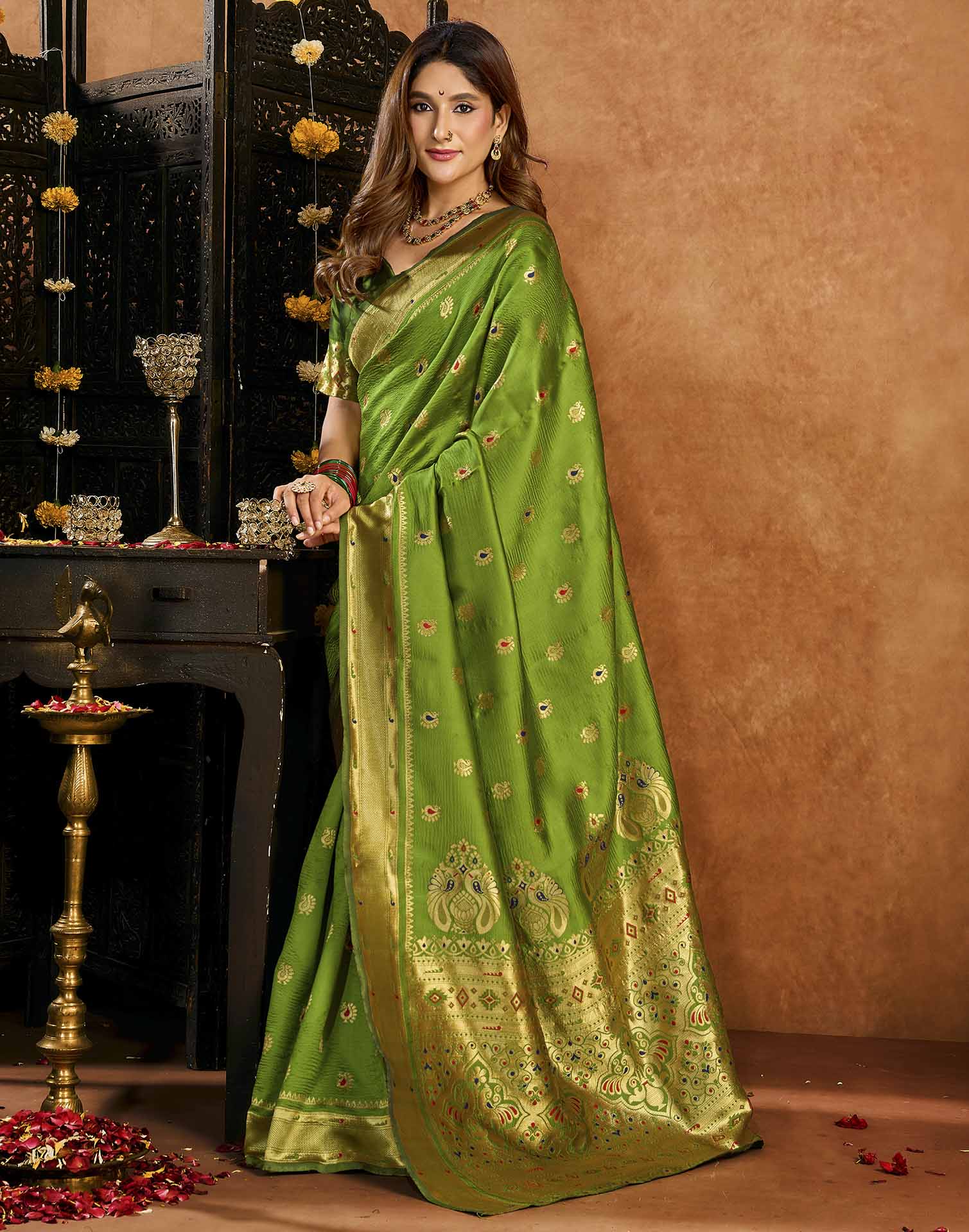 Green Silk Woven Paithani Saree