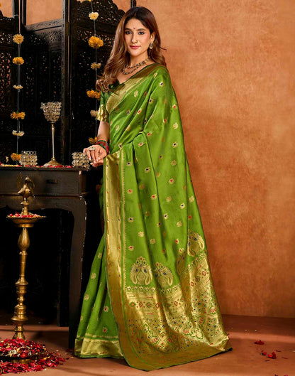 Green Silk Woven Paithani Saree