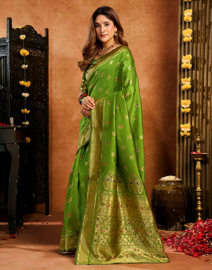 Green Silk Woven Paithani Saree