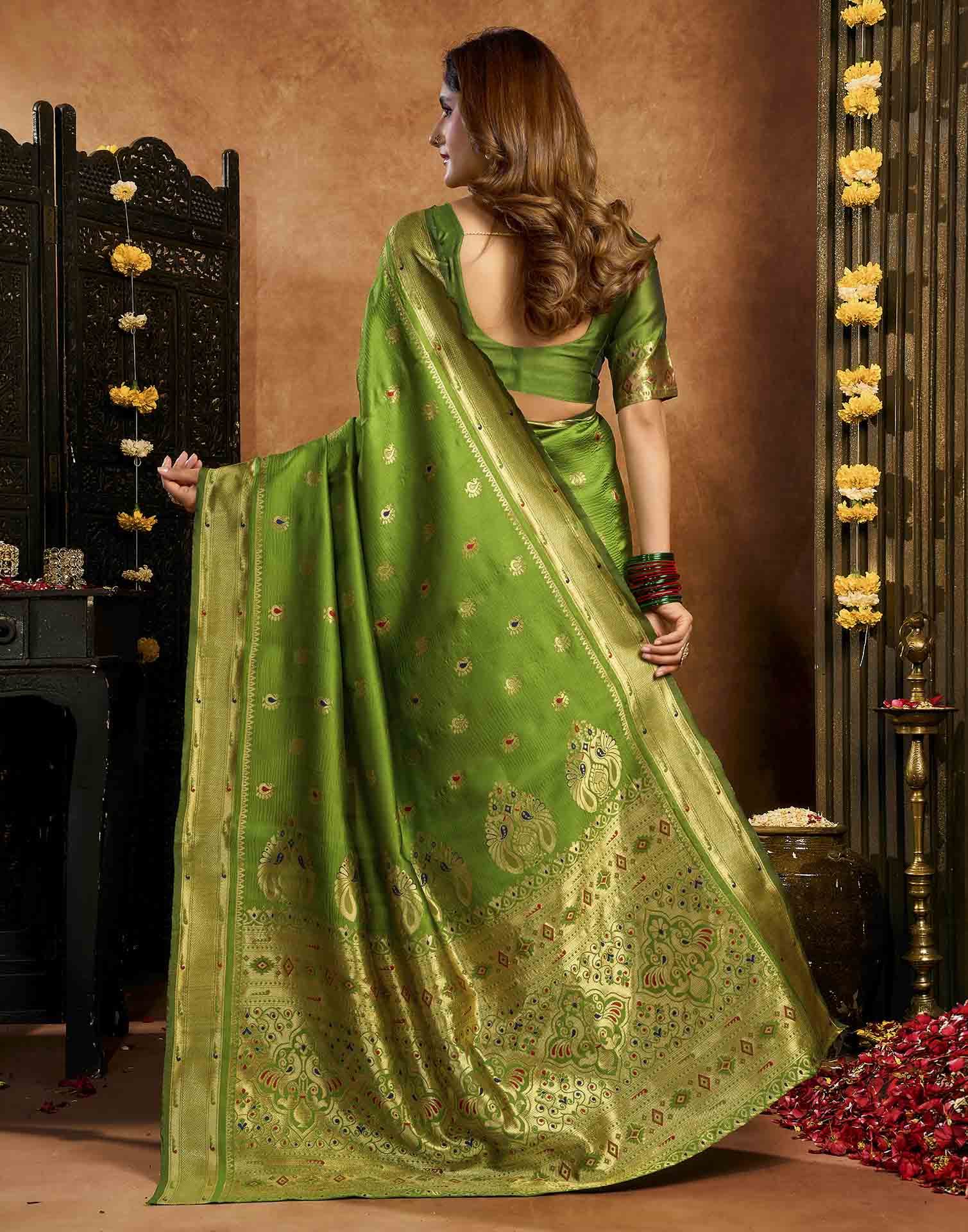 Green Silk Woven Paithani Saree