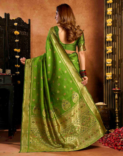 Green Silk Woven Paithani Saree