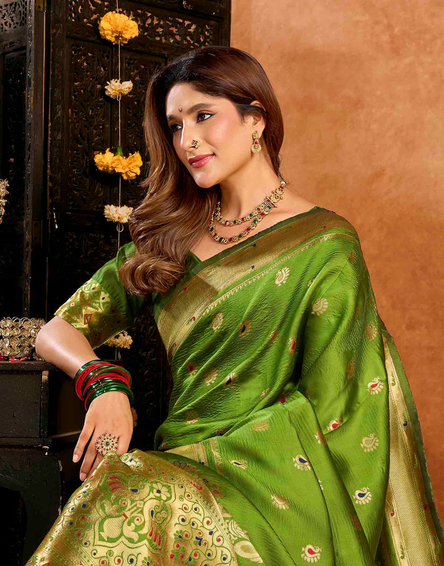 Green Silk Woven Paithani Saree