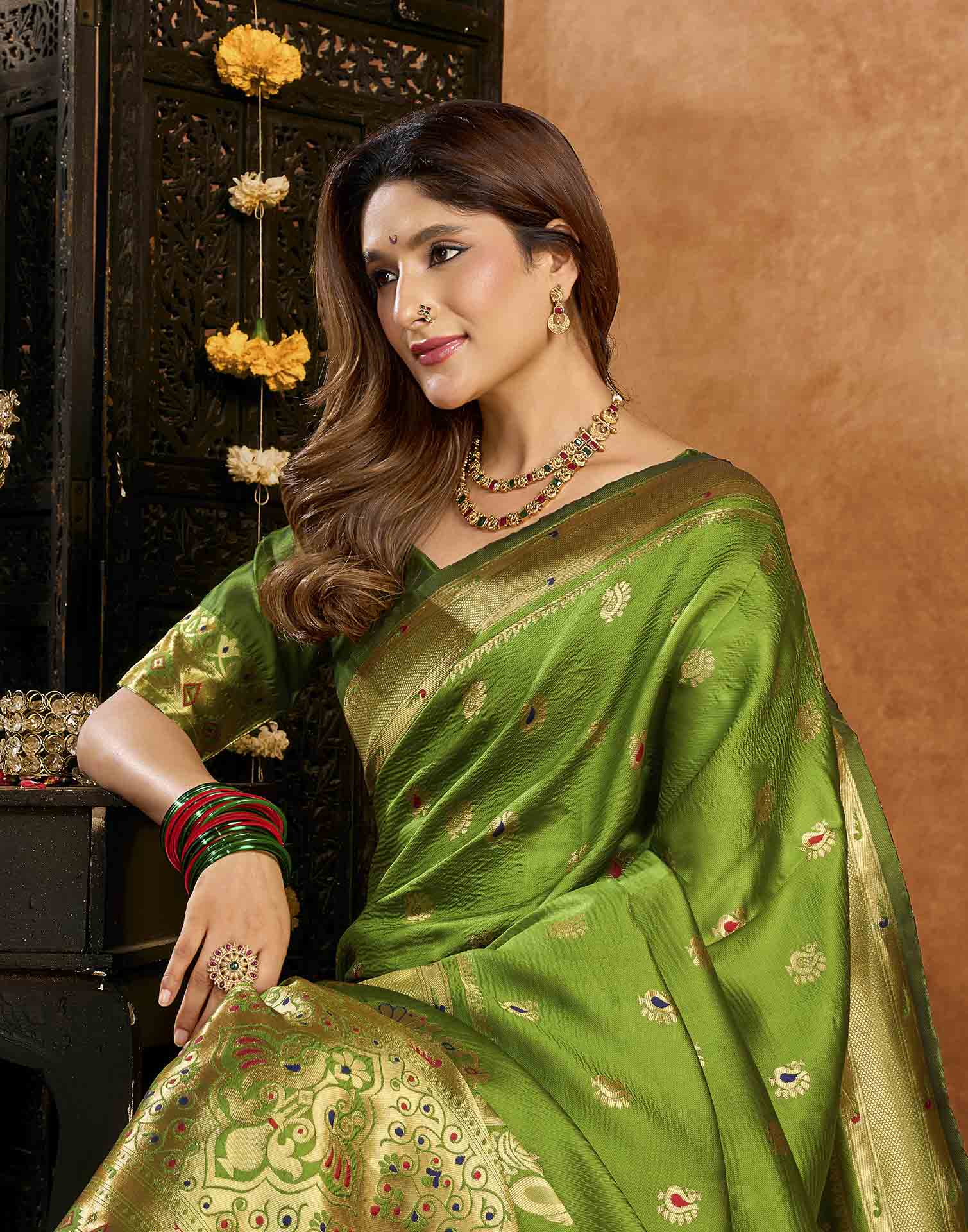 Green Silk Woven Paithani Saree