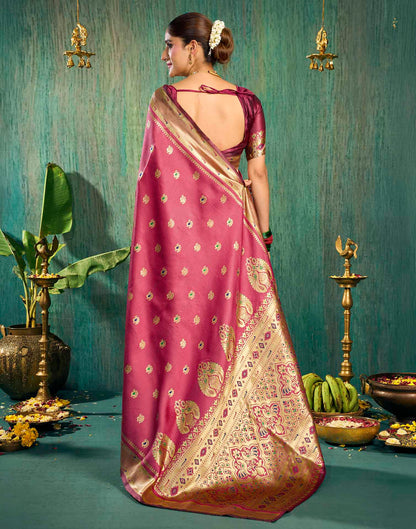 Pink Silk Woven Paithani Saree